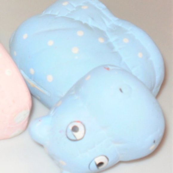 Vintage HIPPO Ceramic Piggy Bank Hand Painted Bank Hand Painted Hippo Baby Hippo - Picture 2 of 6